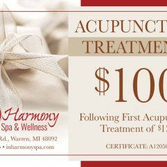 First acupuncture $130. $100 for each additional treatment